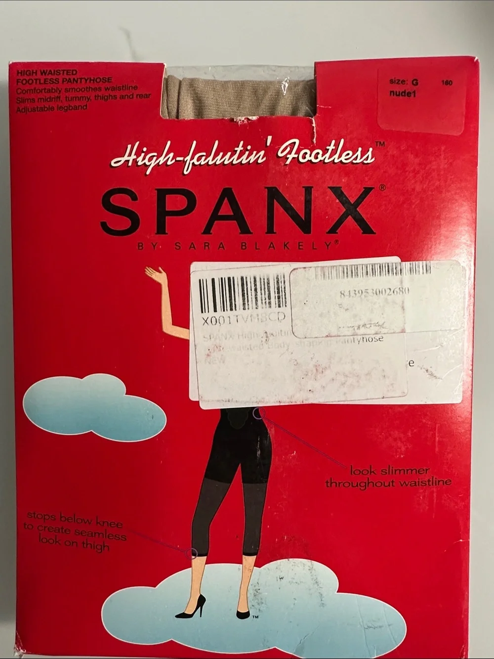 SPANX High-Waisted Footless Shaping Pantyhose Plus Size G Nude NWT Hi Falutin’